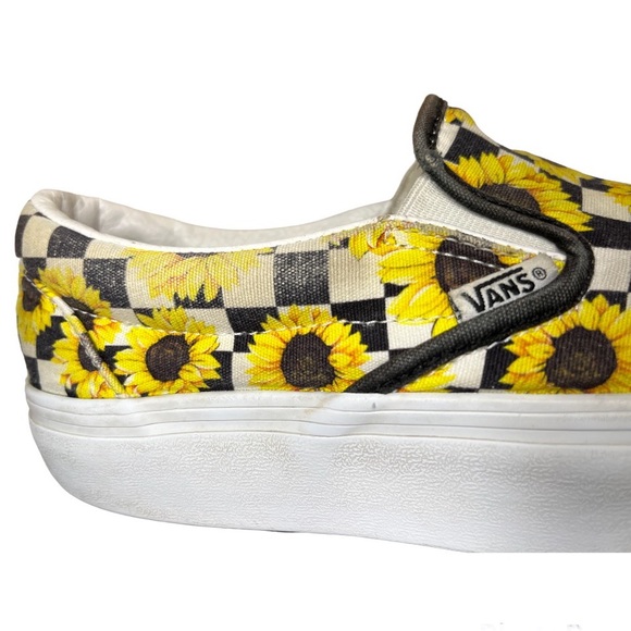 VANS Custom Checkered Sunflower Skateboard Slip one Sneakers size 9 - Picture 11 of 15